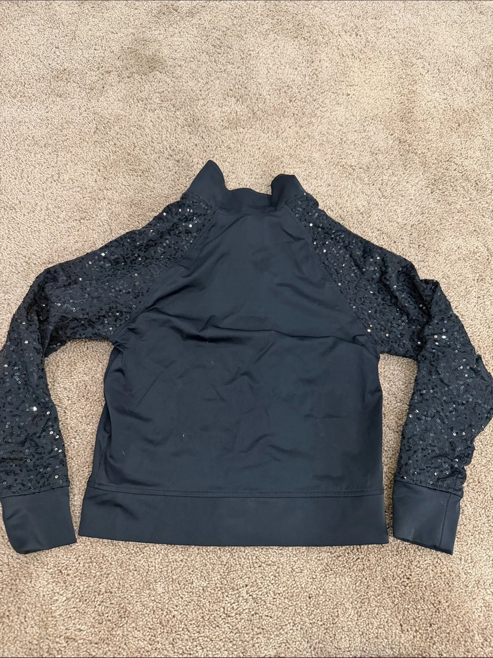 balera Black Sequin-Sleeve Bomber Jacket